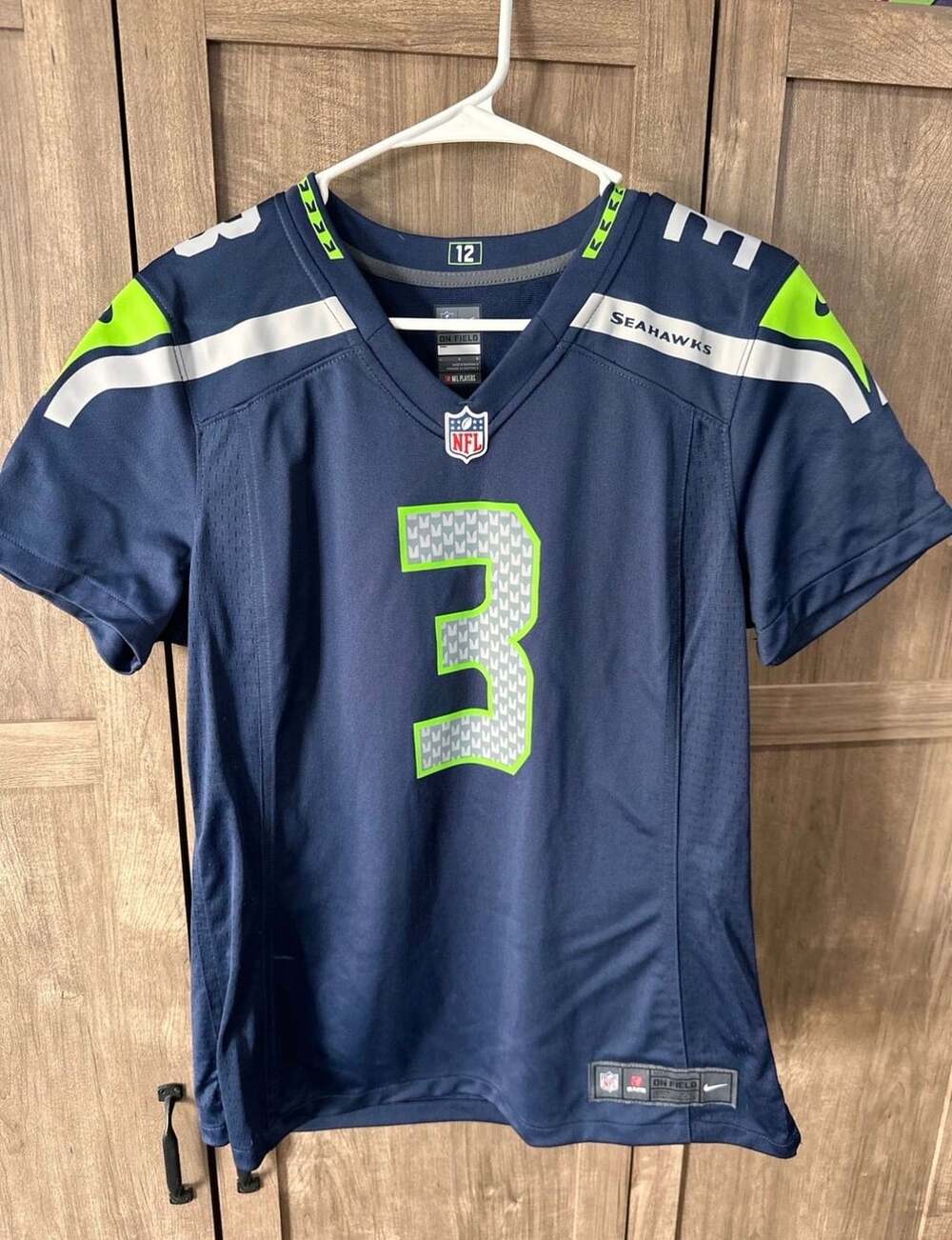 Nike Seattle Seahawks Russell Wilson #3 Jersey Size L Blue On Field
